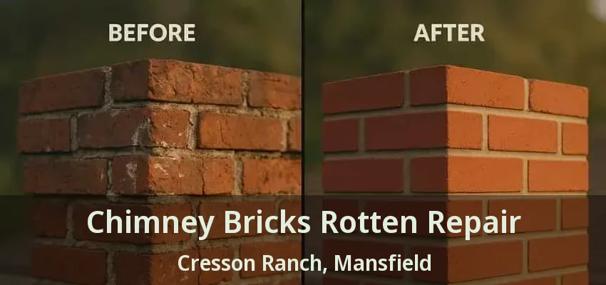 Chimney Bricks Rotten Repair Cresson Ranch, Mansfield - TX