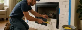 Repairing Cracked Fireplace Tiles Links Crossing At Walnut Creek, Mansfield